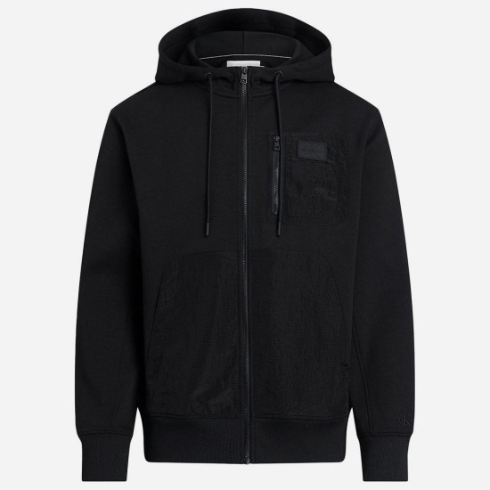 Calvin Klein Ανδρική ζακέτα Mix Media Zip Through Hoodie